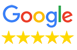Image of a Google logo above five stars